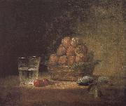 Jean Baptiste Simeon Chardin Lee s basket with two glass cups cherry stone Sweden oil painting artist